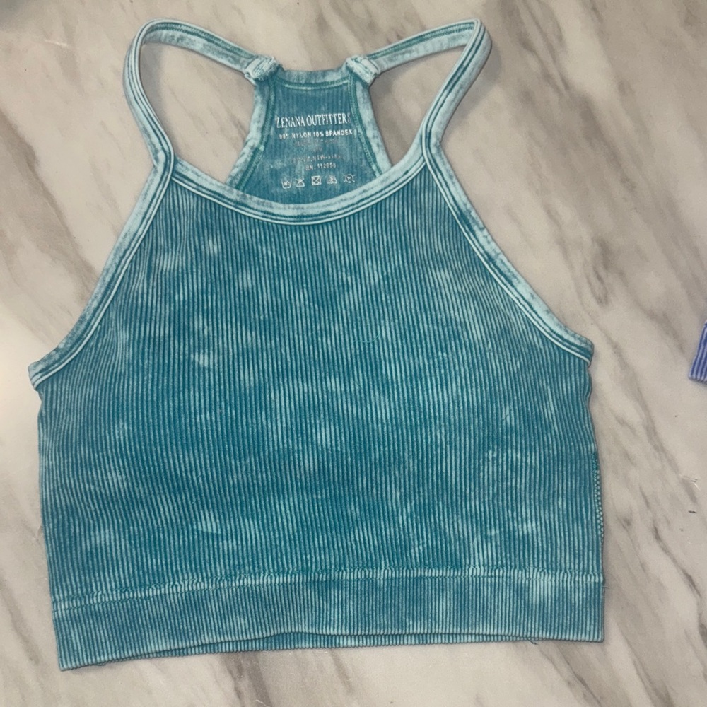 Zenana Outfitters Teal, Olive, and Lavender Crop Tops - Picture 3 of 9